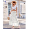 Zeagoo Women’s Long Maxi Skirts Tiered Elastic High Waist Boho Double Layered Print A-Line Casual Midi Dress(Pattern 3)