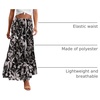 Zeagoo Women’s Long Maxi Skirts Tiered Elastic High Waist Boho Double Layered Print A-Line Casual Midi Dress(Pattern 4)