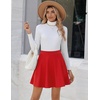 Zeagoo Women’s Skirt Basic Mini Skater Skirt 2026 Summer Skirts Stretchable High Waist A-Line Party Club Skirts(02 Red)