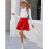 Zeagoo Women’s Skirt Basic Mini Skater Skirt 2026 Summer Skirts Stretchable High Waist A-Line Party Club Skirts(02 Red)