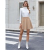 Zeagoo Women’s Skirt Basic Mini Skater Skirt 2026 Summer Skirts Stretchable High Waist A-Line Party Club Skirts(Beige)