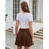 Zeagoo Women’s Skirt Basic Mini Skater Skirt 2026 Summer Skirts Stretchable High Waist A-Line Party Club Skirts(Brown)
