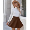 Zeagoo Women’s Skirt Basic Mini Skater Skirt 2026 Summer Skirts Stretchable High Waist A-Line Party Club Skirts(Brown)