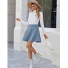 Zeagoo Women’s Skirt Basic Mini Skater Skirt 2026 Summer Skirts Stretchable High Waist A-Line Party Club Skirts(Light Blue)