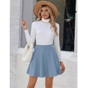 Zeagoo Women’s Skirt Basic Mini Skater Skirt 2026 Summer Skirts Stretchable High Waist A-Line Party Club Skirts(Light Blue)