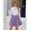 Zeagoo Women’s Skirt Basic Mini Skater Skirt 2026 Summer Skirts Stretchable High Waist A-Line Party Club Skirts(Lilac Purple)