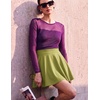 Zeagoo Women’s Skirt Basic Mini Skater Skirt 2026 Summer Skirts Stretchable High Waist A-Line Party Club Skirts(Lime Green)