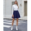 Zeagoo Women’s Skirt Basic Mini Skater Skirt 2026 Summer Skirts Stretchable High Waist A-Line Party Club Skirts(Navy Blue)