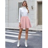 Zeagoo Women’s Skirt Basic Mini Skater Skirt 2026 Summer Skirts Stretchable High Waist A-Line Party Club Skirts(Pink White Dot)