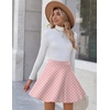 Zeagoo Women’s Skirt Basic Mini Skater Skirt 2026 Summer Skirts Stretchable High Waist A-Line Party Club Skirts(Pink White Dot)