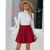 Zeagoo Women’s Skirt Basic Mini Skater Skirt 2026 Summer Skirts Stretchable High Waist A-Line Party Club Skirts(Red)