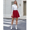 Zeagoo Women’s Skirt Basic Mini Skater Skirt 2026 Summer Skirts Stretchable High Waist A-Line Party Club Skirts(Red)