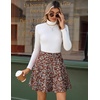Zeagoo Women’s Skirt Basic Mini Skater Skirt 2026 Summer Skirts Stretchable High Waist A-Line Party Club Skirts(Red Floral)