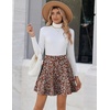 Zeagoo Women’s Skirt Basic Mini Skater Skirt 2026 Summer Skirts Stretchable High Waist A-Line Party Club Skirts(Red Floral)