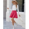 Zeagoo Women’s Skirt Basic Mini Skater Skirt 2026 Summer Skirts Stretchable High Waist A-Line Party Club Skirts(Rose)