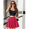 Zeagoo Women’s Skirt Basic Mini Skater Skirt 2026 Summer Skirts Stretchable High Waist A-Line Party Club Skirts(Rose)