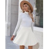 Zeagoo Women’s Skirt Basic Mini Skater Skirt 2026 Summer Skirts Stretchable High Waist A-Line Party Club Skirts(White)