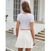 Zeagoo Women’s Skirt Basic Mini Skater Skirt 2026 Summer Skirts Stretchable High Waist A-Line Party Club Skirts(White)