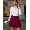 Zeagoo Women’s Skirt Basic Mini Skater Skirt 2026 Summer Skirts Stretchable High Waist A-Line Party Club Skirts(Wine Red)
