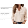 Zeagoo Womens Tops Long Sleeve Satin Silk Button Down Shirts Dressy Blouses(Beige)
