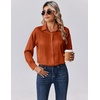 Zeagoo Womens Tops Long Sleeve Satin Silk Button Down Shirts Dressy Blouses(Caramel)
