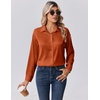 Zeagoo Womens Tops Long Sleeve Satin Silk Button Down Shirts Dressy Blouses(Caramel)