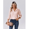 Zeagoo Womens Tops Long Sleeve Satin Silk Button Down Shirts Dressy Blouses(Champagne)