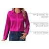Zeagoo Womens Tops Long Sleeve Satin Silk Button Down Shirts Dressy Blouses(Hot Pink)
