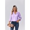 Zeagoo Womens Tops Long Sleeve Satin Silk Button Down Shirts Dressy Blouses(Lavender)