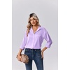 Zeagoo Womens Tops Long Sleeve Satin Silk Button Down Shirts Dressy Blouses(Lavender)