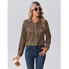 Zeagoo Womens Tops Long Sleeve Satin Silk Button Down Shirts Dressy Blouses(Leopard)