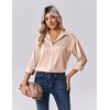 Zeagoo Womens Tops Long Sleeve Satin Silk Button Down Shirts Dressy Blouses(Light Khaki)