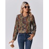 Zeagoo Womens Tops Long Sleeve Satin Silk Button Down Shirts Dressy Blouses(Multicolor 721)