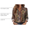 Zeagoo Womens Tops Long Sleeve Satin Silk Button Down Shirts Dressy Blouses(Multicolor 721)