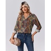 Zeagoo Womens Tops Long Sleeve Satin Silk Button Down Shirts Dressy Blouses(Multicolor 721)