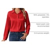 Zeagoo Womens Tops Long Sleeve Satin Silk Button Down Shirts Dressy Blouses(Red)