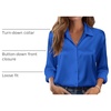 Zeagoo Womens Tops Long Sleeve Satin Silk Button Down Shirts Dressy Blouses(Royal Blue)