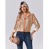 Zeagoo Womens Tops Long Sleeve Satin Silk Button Down Shirts Dressy Blouses(Stripes 720)