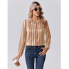 Zeagoo Womens Tops Long Sleeve Satin Silk Button Down Shirts Dressy Blouses(Stripes 720)