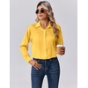 Zeagoo Womens Tops Long Sleeve Satin Silk Button Down Shirts Dressy Blouses(Yellow)