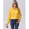 Zeagoo Womens Tops Long Sleeve Satin Silk Button Down Shirts Dressy Blouses(Yellow)