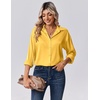Zeagoo Womens Tops Long Sleeve Satin Silk Button Down Shirts Dressy Blouses(Yellow)