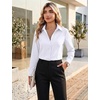 Zeagoo Women’s Wrinkle Free Button Down Shirts Long Sleeve Business Tops(A-white)