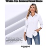 Zeagoo Women’s Wrinkle Free Button Down Shirts Long Sleeve Business Tops(A-white)