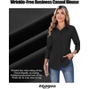 Zeagoo Women’s Wrinkle Free Button Down Shirts Long Sleeve Business Tops(Black)