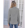 Zeagoo Women’s Wrinkle Free Button Down Shirts Long Sleeve Business Tops(Grey)