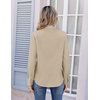 Zeagoo Women’s Wrinkle Free Button Down Shirts Long Sleeve Business Tops(Khaki)