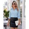 Zeagoo Women’s Wrinkle Free Button Down Shirts Long Sleeve Business Tops(Light Blue)