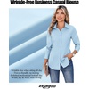 Zeagoo Women’s Wrinkle Free Button Down Shirts Long Sleeve Business Tops(Light Blue)