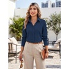 Zeagoo Women’s Wrinkle Free Button Down Shirts Long Sleeve Business Tops(Navy Blue)